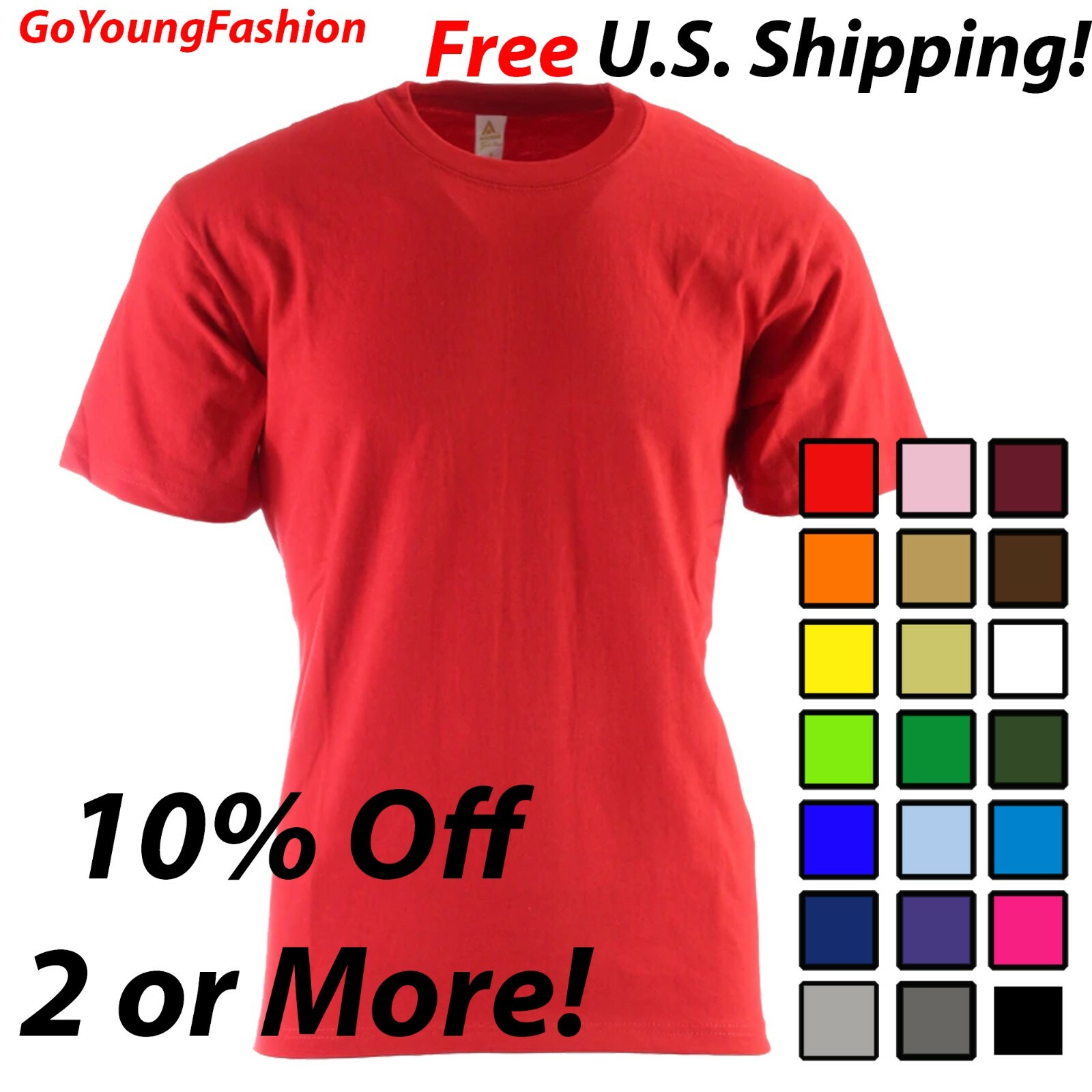 Men’s T-Shirts Short Sleeve Tees Comfort Oversize BIG TALL Plain Solid Shirts