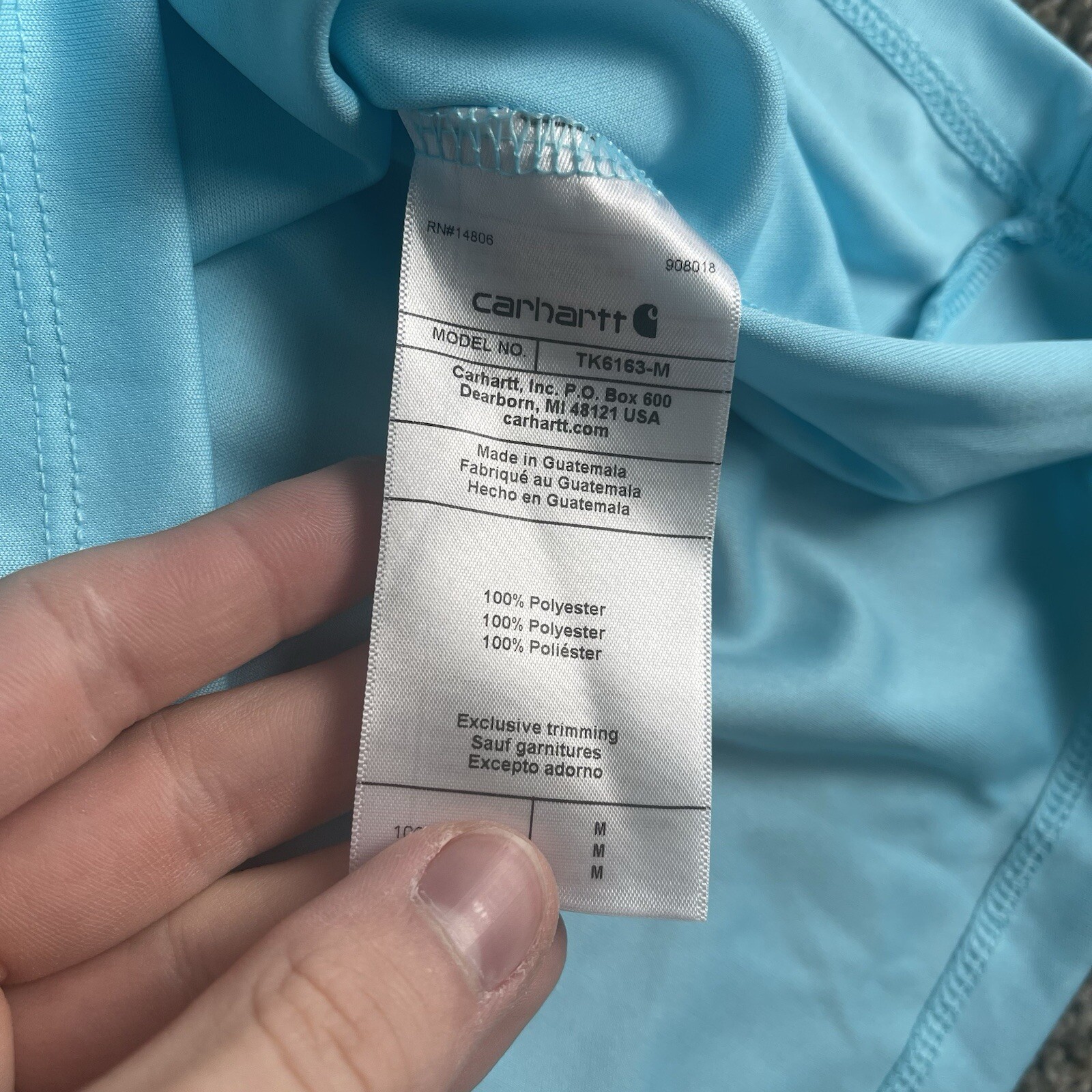 Carhartt Force Relaxed Fit Sun Defender Men’s size Medium – Blue