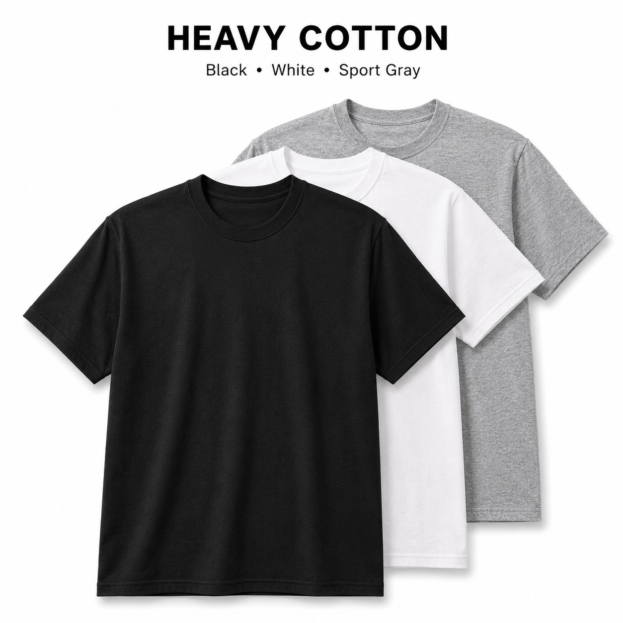 Gildan Heavy Cotton 5000 T-Shirt 3 & 5 Pack Men’s Blank Crew Neck Tee S-5XL