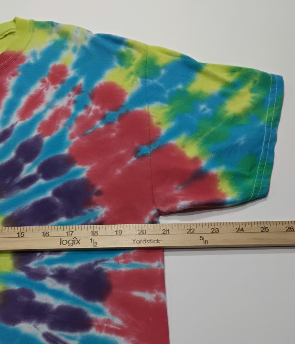 New Tie Dye Men’s T-Shirt Red Yellow Adult Large Multicolor Summer Spiral