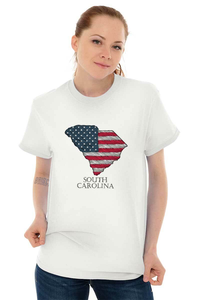 SC United States America Patriotic Gift Idea Womens or Mens Crewneck T Shirt Tee