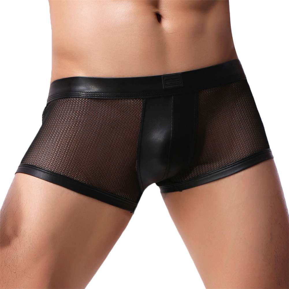 Men Mesh Transparent T-shirt Gym Training Tank Top Net Sport Sheer Boxers Shorts