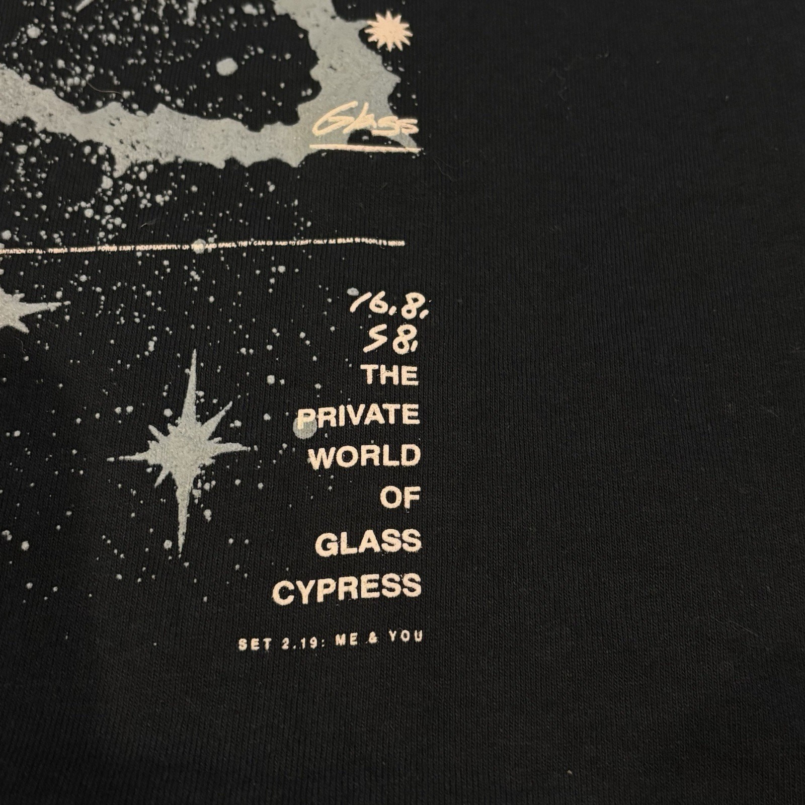 Glass Cypress Black Tee L’Entranger Skull Back Graphic Beads Small NWOT