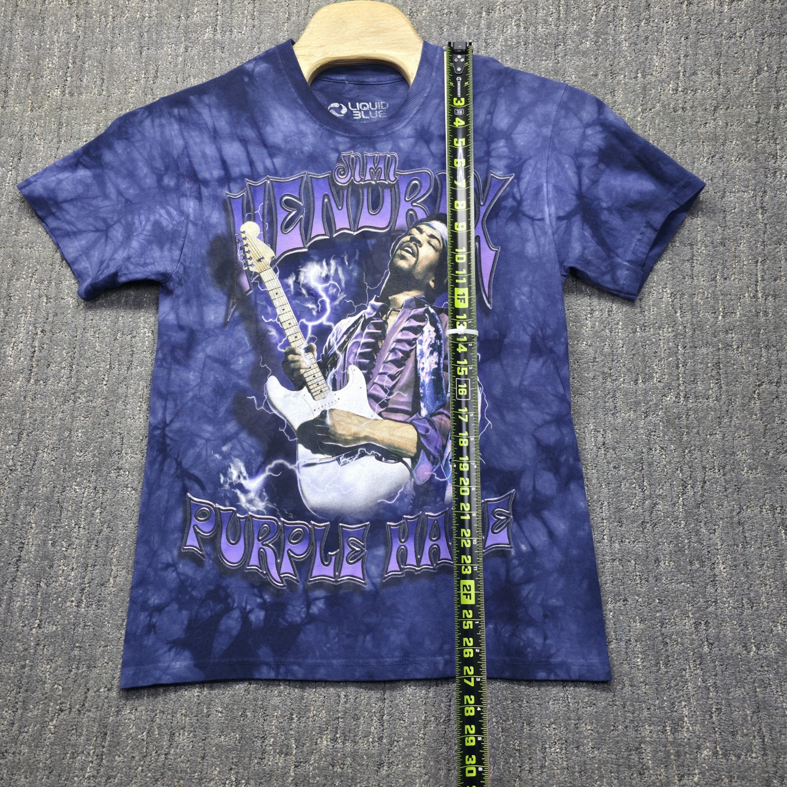 Liquid Blue Jimi Hendrix Purple Haze T-Shirt Mens Medium Tie Dye Rock Tee Guitar