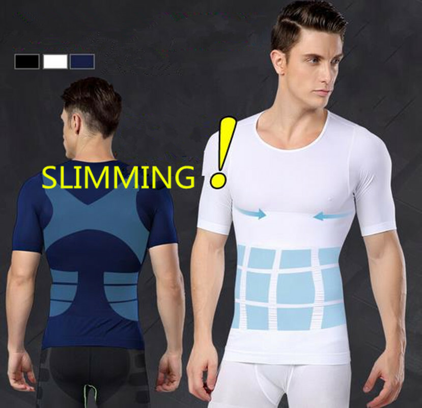 Men Body Slimming Tummy Shaper Underwear shapewear Waist Girdle T-Shirt Vest US