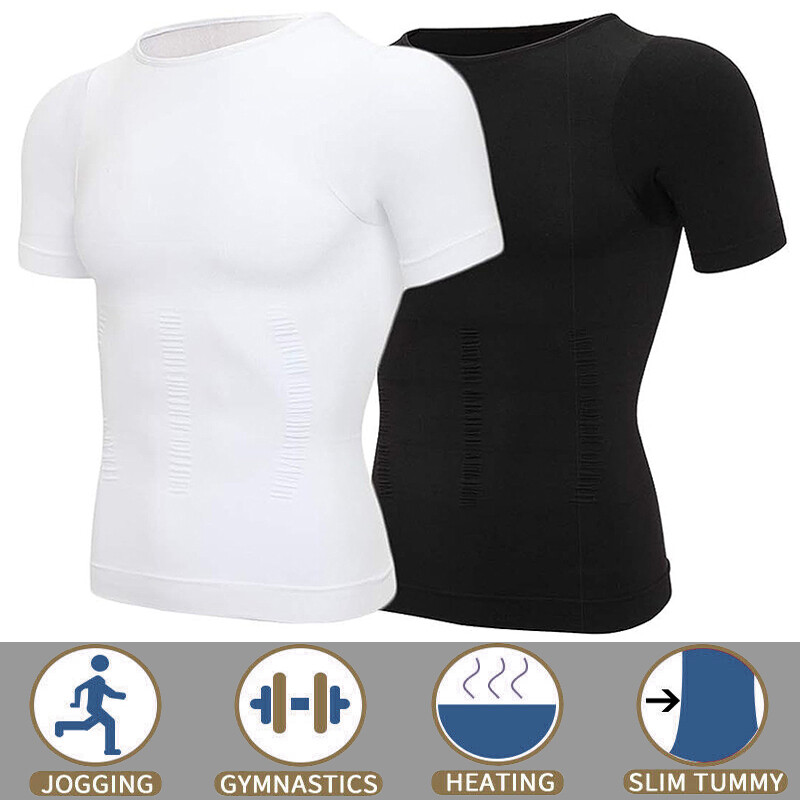 Men Slimming Tummy Control Tank Top Body Shaper Belly Chest Compression Shirt