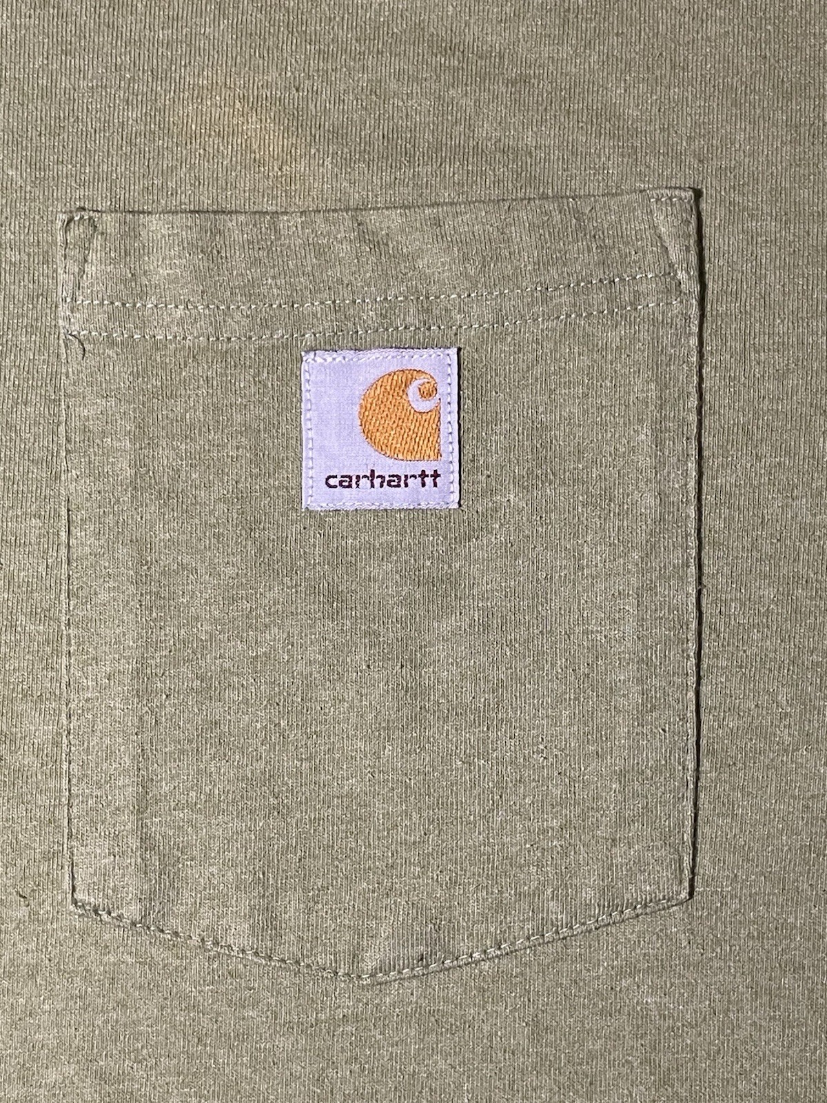 Carhartt Men’s 2XL T-Shirt Green Pocket Original Fit Crew Neck Cotton Heavyweigh