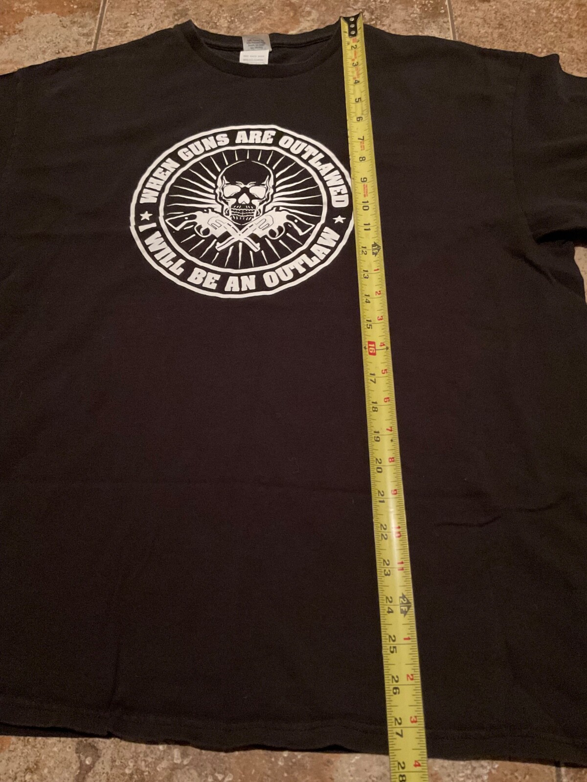 DELTA PRO WEIGHT WHEN GUNS ARE OUTLAWED GRAPHIC T-SHIRT ( MENS XL ) BLACK