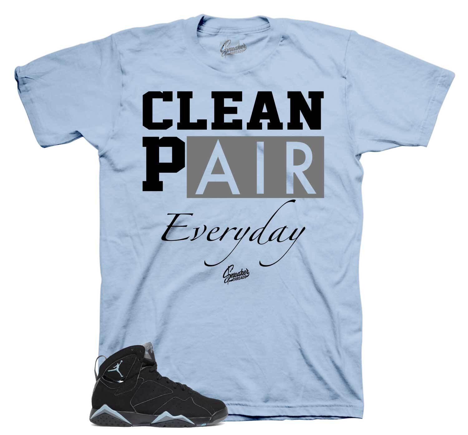 Shirt To Match Jordan 7 Chambray Sneakers Shoes – Clean Pair Tees