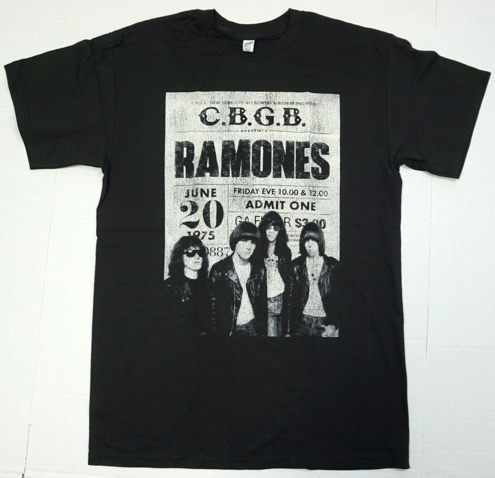 RAMONES T-shirt Distressed Punk Rock Tee Men’s Black 100% Cotton New