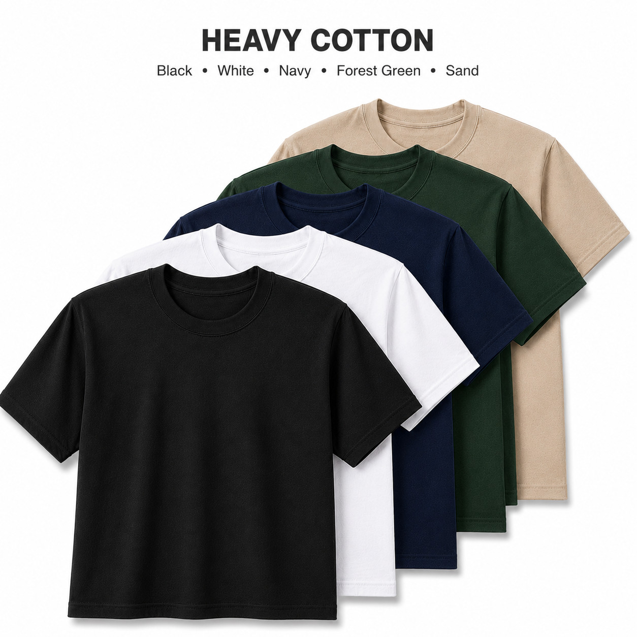 Gildan Heavy Cotton 5000 T-Shirt 3 & 5 Pack Men’s Blank Crew Neck Tee S-5XL