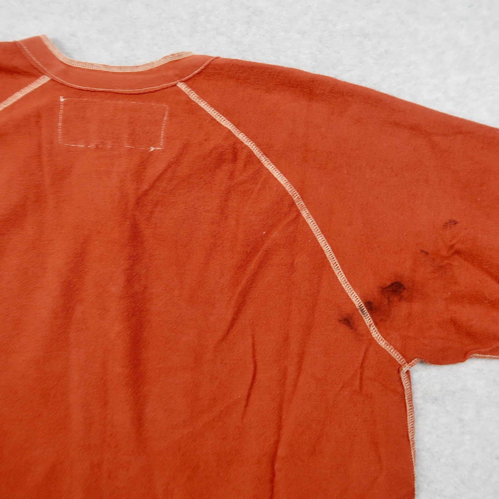 Y2K Levis Signature Henley Shirt Mens L Burnt Orange Long Sleeve Contrast Stitch