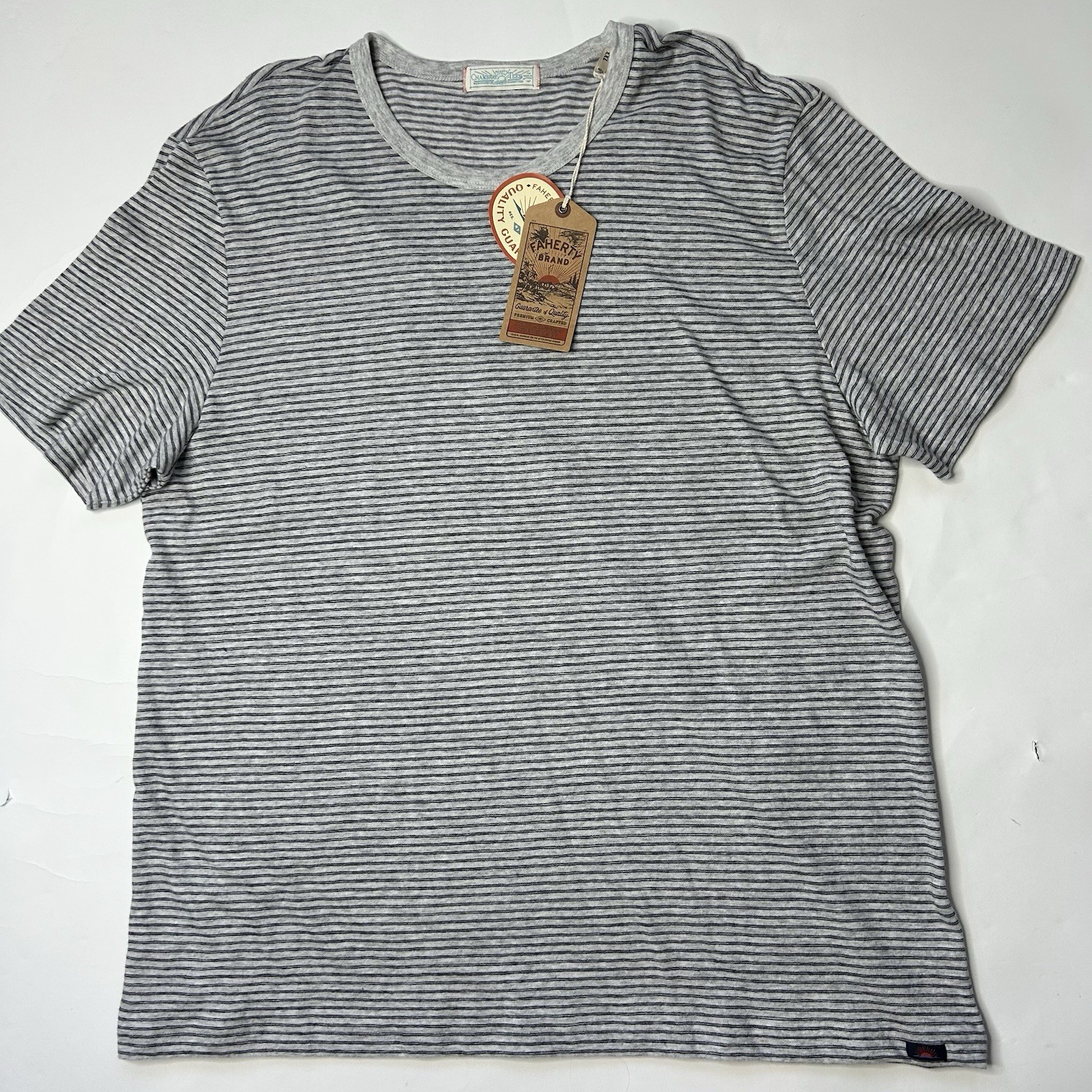 Faherty TShirt Men’s XXL Short Sleeve Vintage Chambray Cotton Modal Lightweight