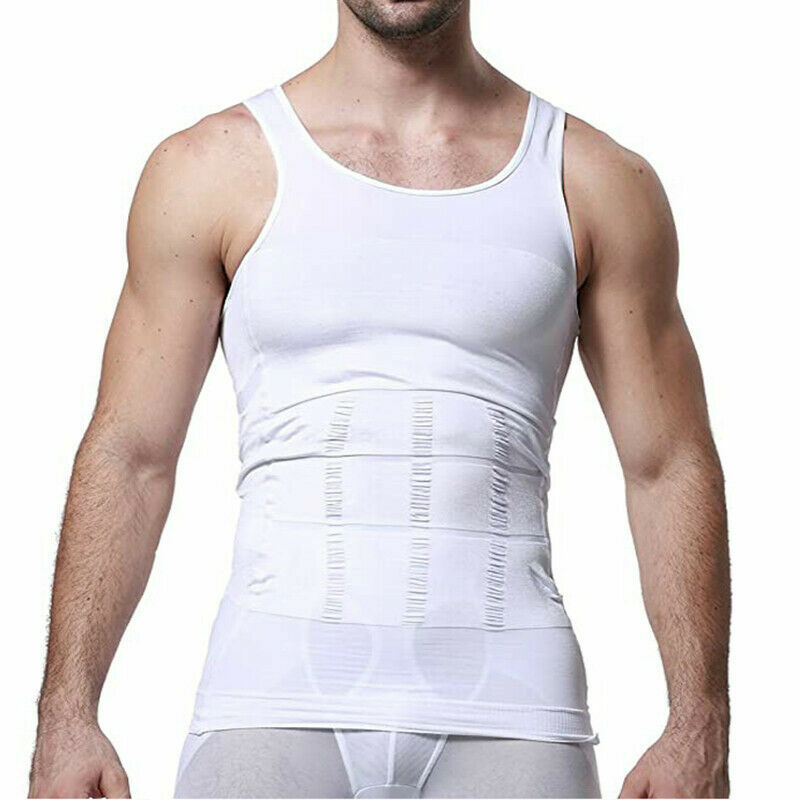 New Men’s Slimming Body Shaper Compression T-Shirt Round Neck Short Sleeve Top