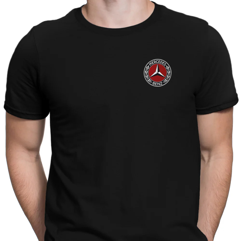 Mercedes Benz Logo Black T-Shirt Simple Logo Tee Car Enthusiast Casual Wear
