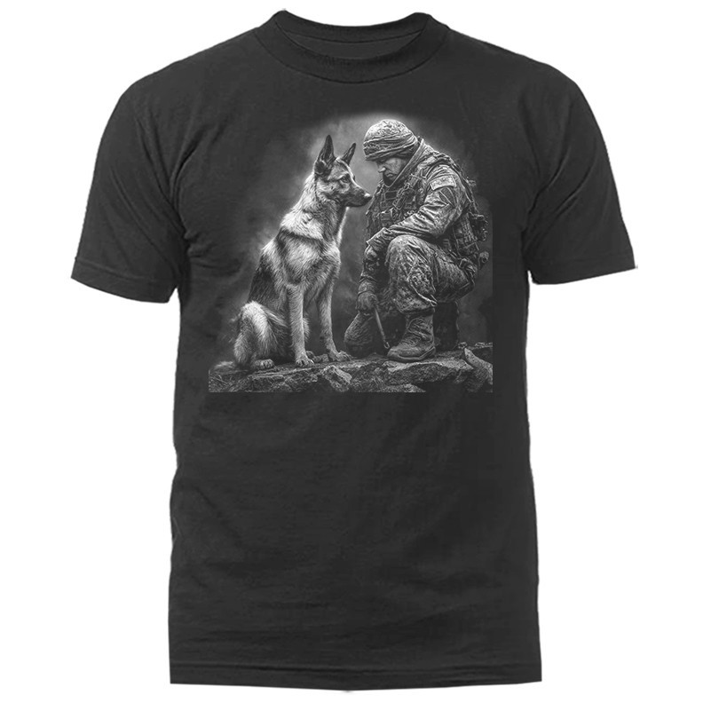 US Army Soldier Dog Military K9 Patriotic Veteran T-shirt