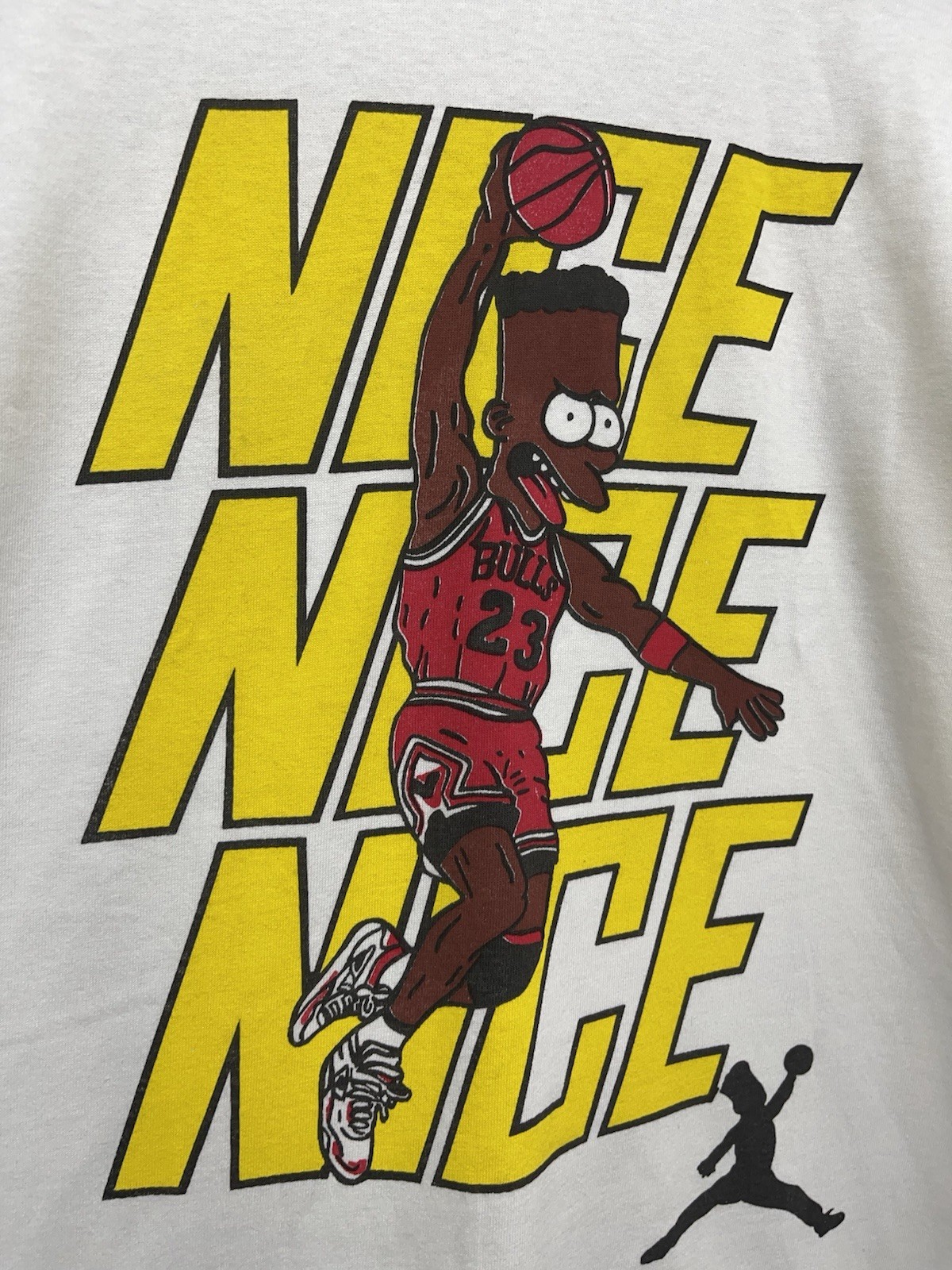 Vintage 90s Bart Simpson Michael Jordan 23 Bulls Parody T-Shirt NICE Mens Large