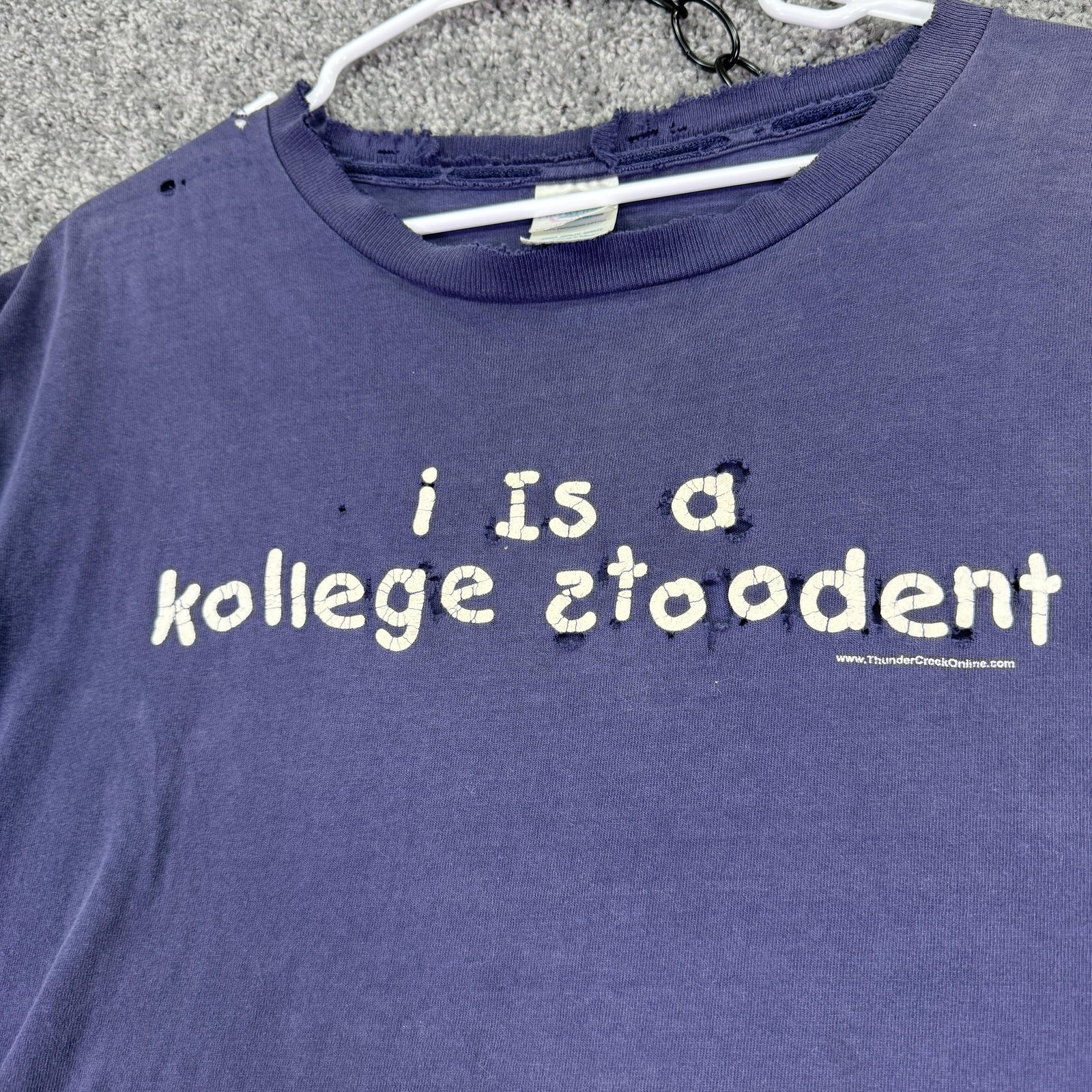 Delta Shirt Mens XL Blue I Is A Kollege Stoodent Graphic Tee Funny College
