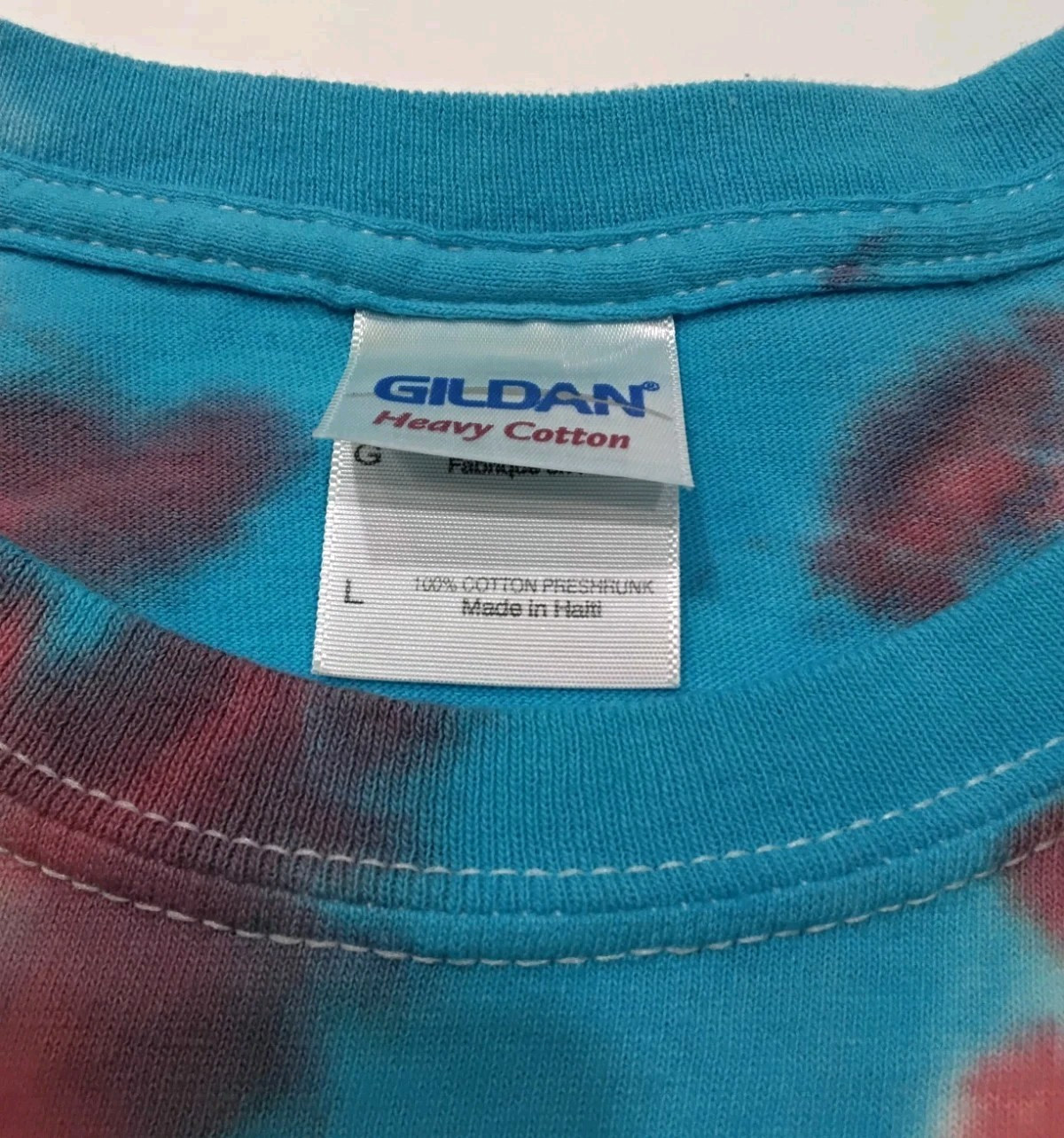New Tie Dye Men’s T-Shirt Blue Red Adult Large Multicolor Summer Spider