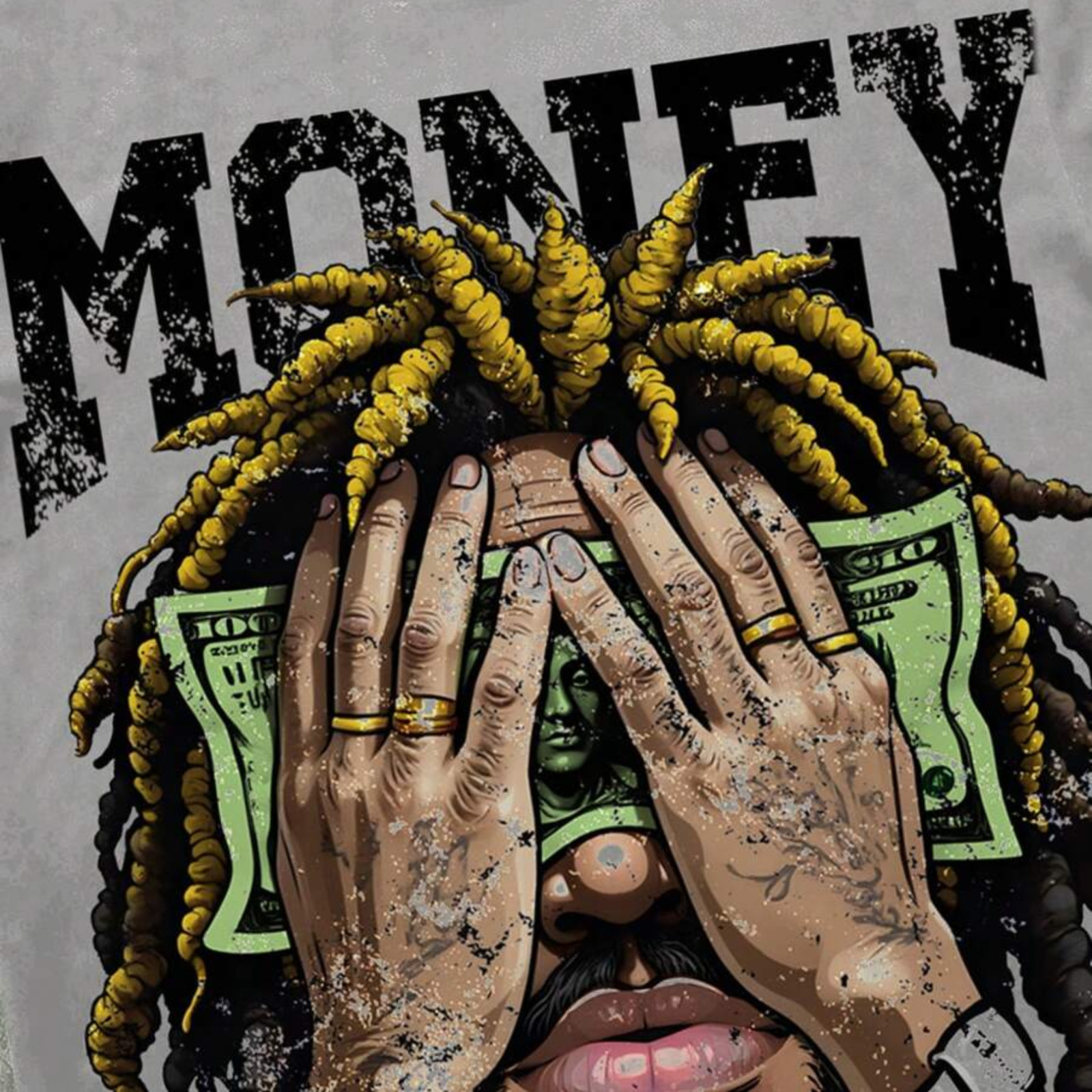 Oversized Hip Hop Graphic T Shirt Dollar Money Print Streetwear Tee Top for Men