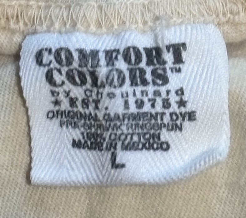 Vintage Comfort Colors Men’s Beige Cane Garden Bay Graphic 100%Cotton Tank Top L
