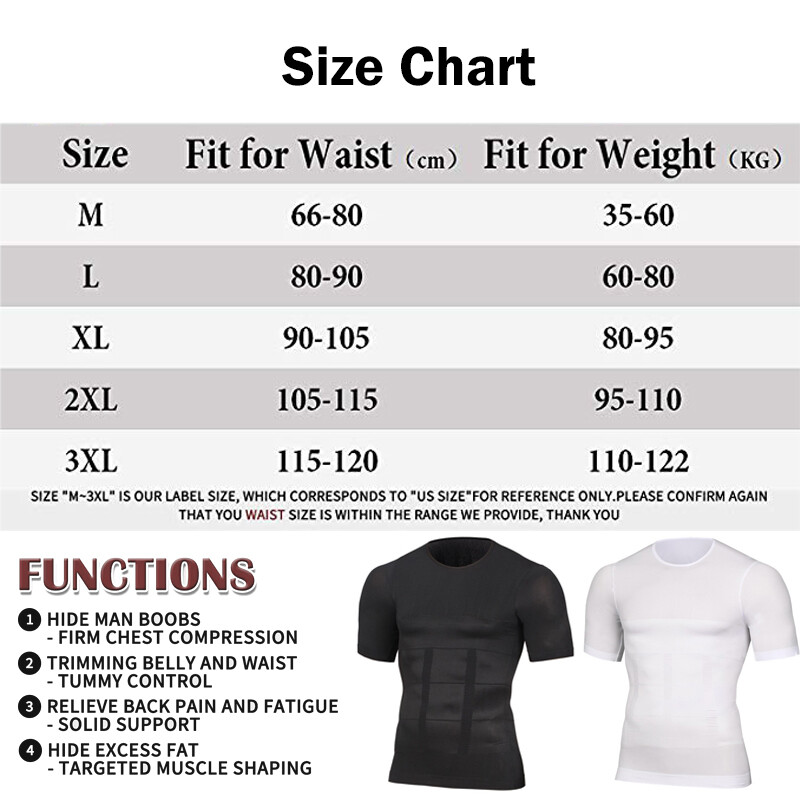 Mens Compression Shirt Slimming Body Shaper Tight Tank Top Breathable Underwear