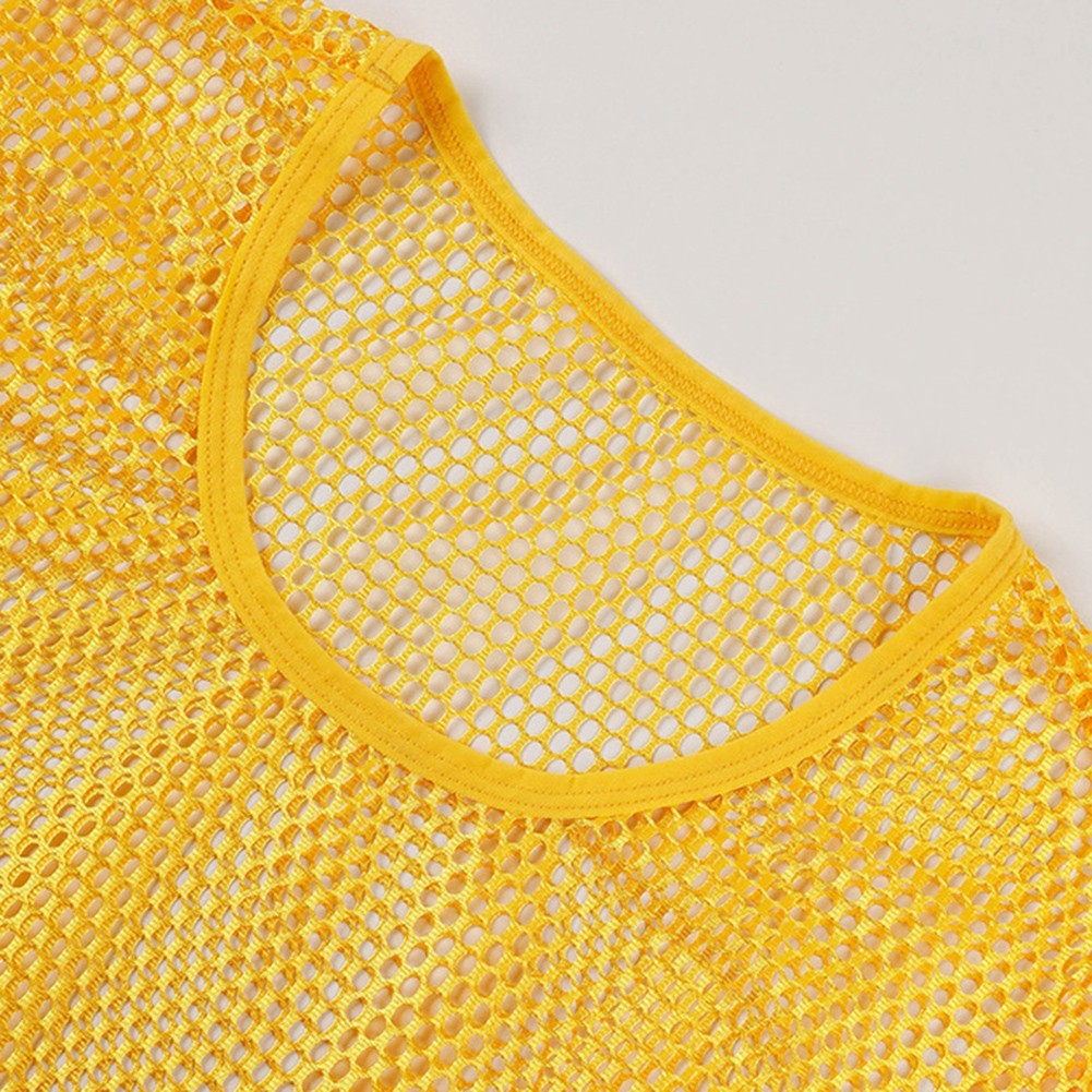 Mesh See Through Men TShirt Fishnet Short Sleeve Clubwear Undershirt Tee
