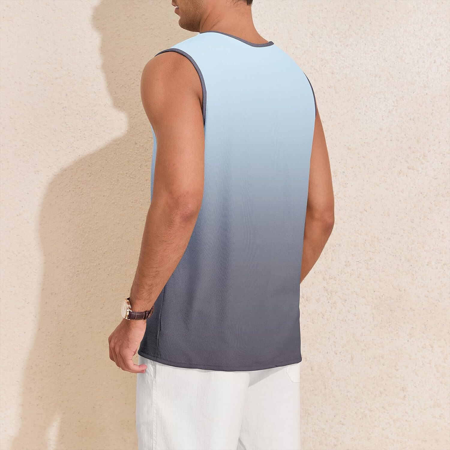 Mens Sleeveless Tank Top Summer Beach Graphic Muscle Tee Shirt Casual Hawaiian