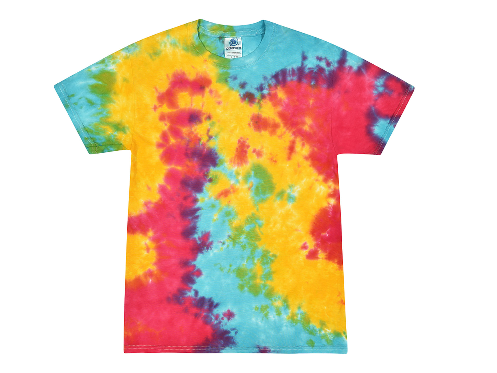 Multi-Color Rainbow New Tie Dye T-Shirts, Kids and Adult S to 5XL, Cotton 100%