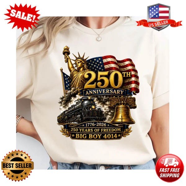 Patriotic Railroad Shirt Big Boy 4014 Independence Day Graphic S-5XL