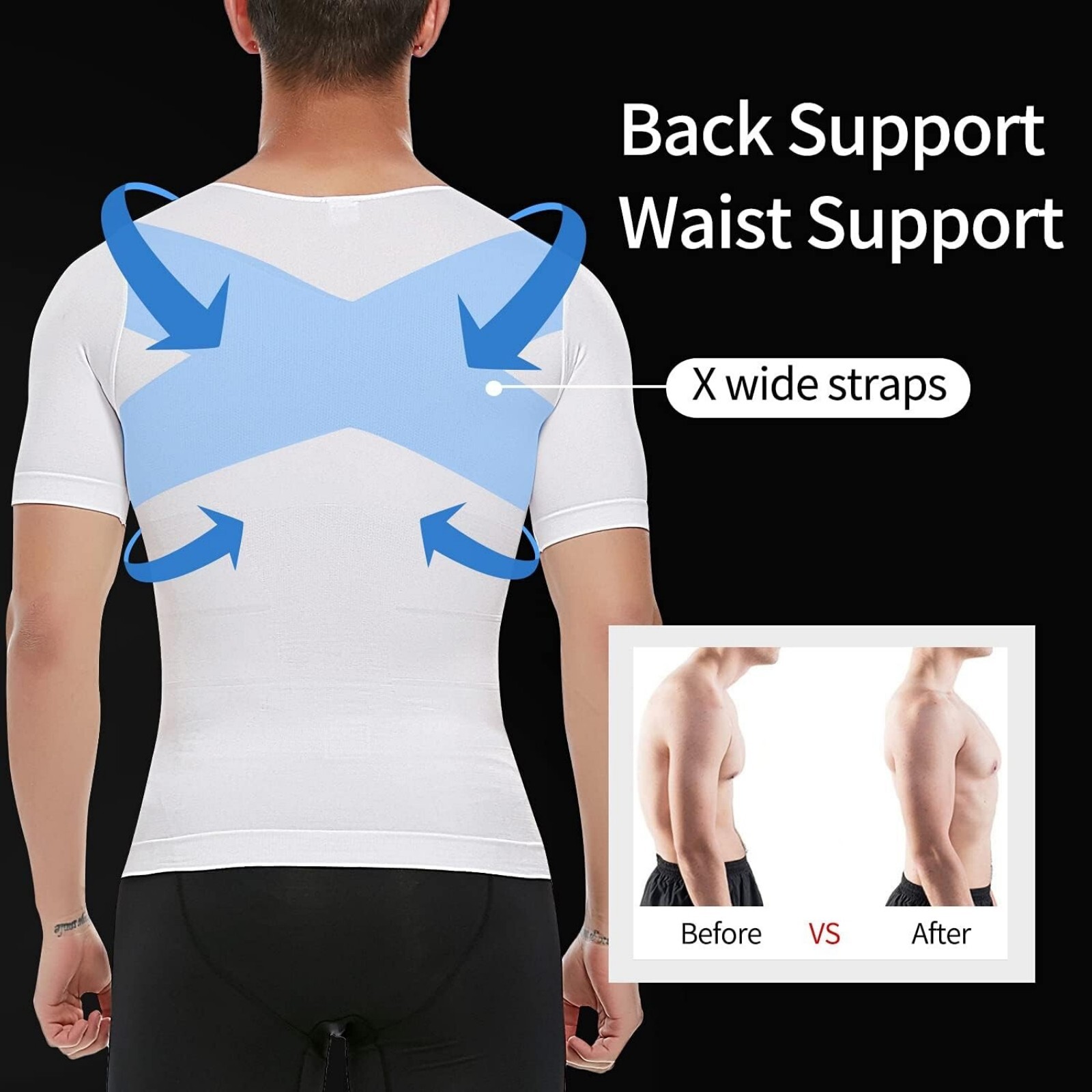 Fajas Para Hombres Faja Reductora De Hombre Men Tee Shaper Tummy Control T shirt