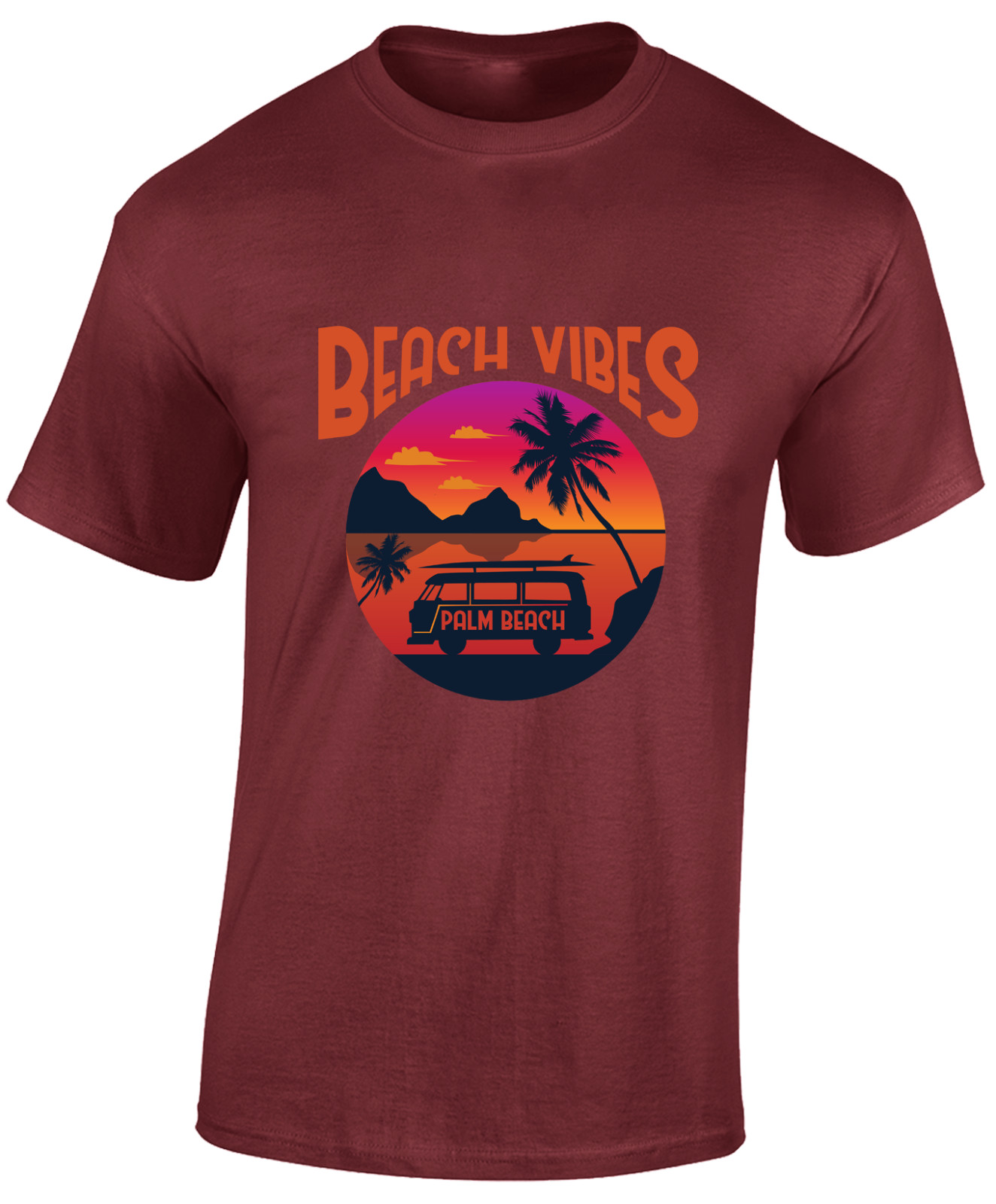 BEACH VIBES MENS T SHIRT SUMMER HOLIDAY CASUAL CLOTHING FASHION GIFT TOP