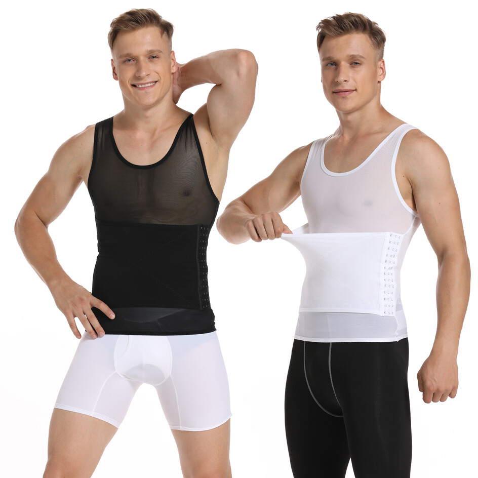 Men’s Slimming Body Shaper Vest T-Shirt Compression Tank Tummy Control Shapewear