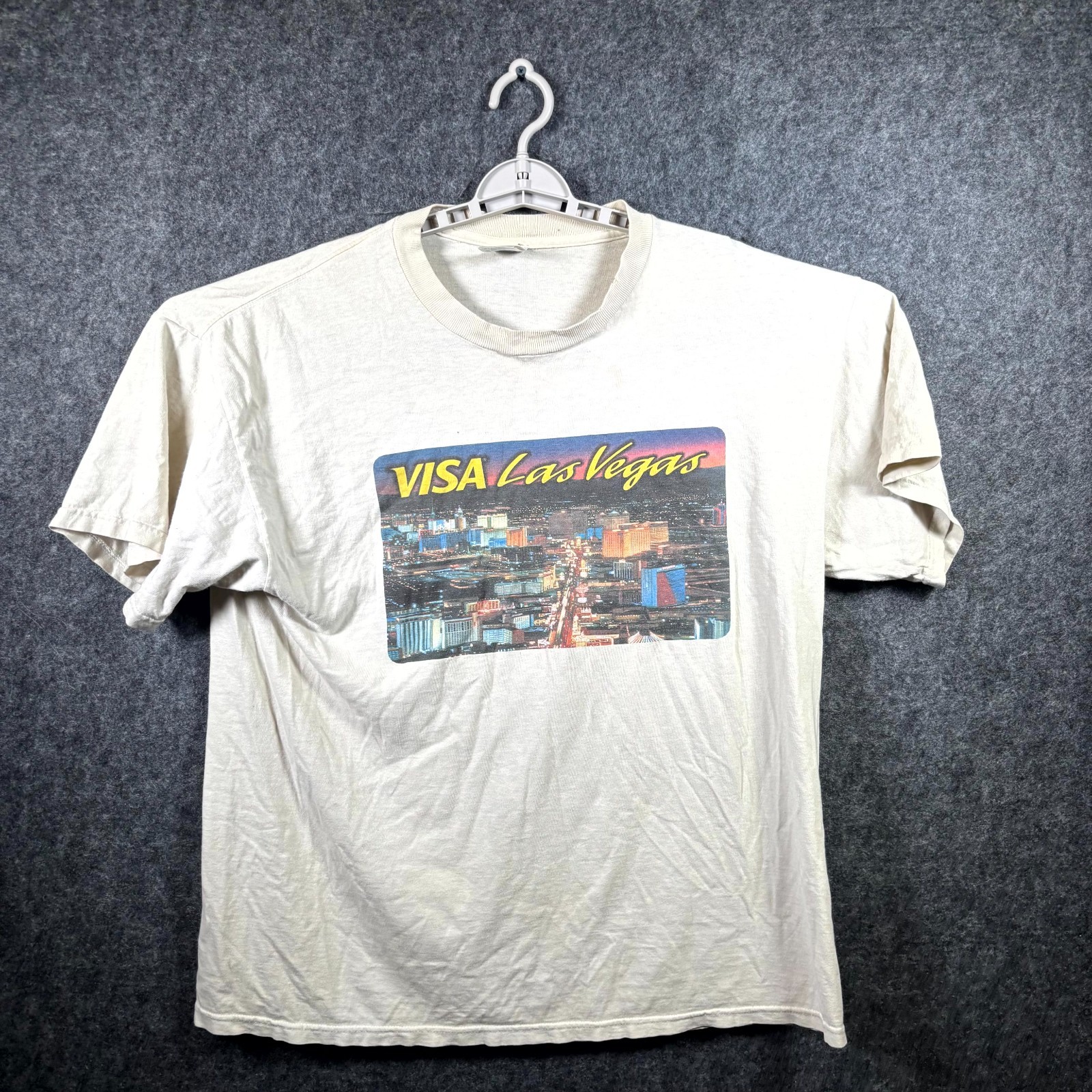 Delta T-Shirt Unisex XL White Cotton Visa Las Vegas Academia Classic Summer