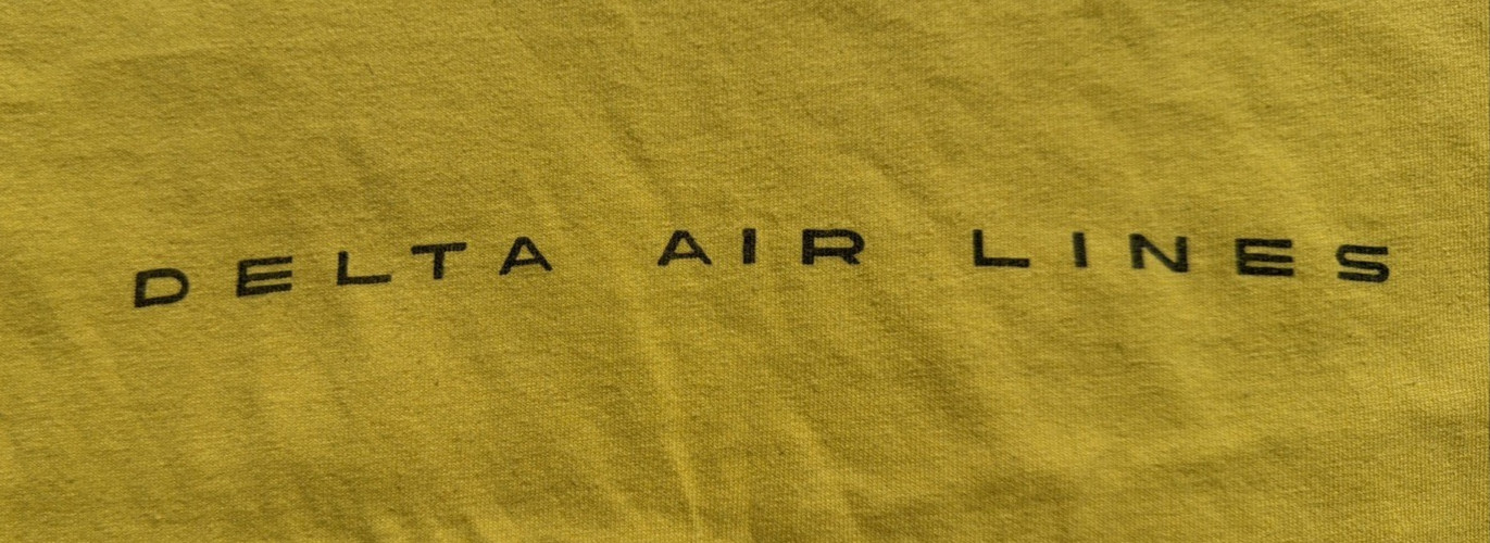 Delta Air Lines Anvil Yellow Employee Shirt Size XXL USA Vintage