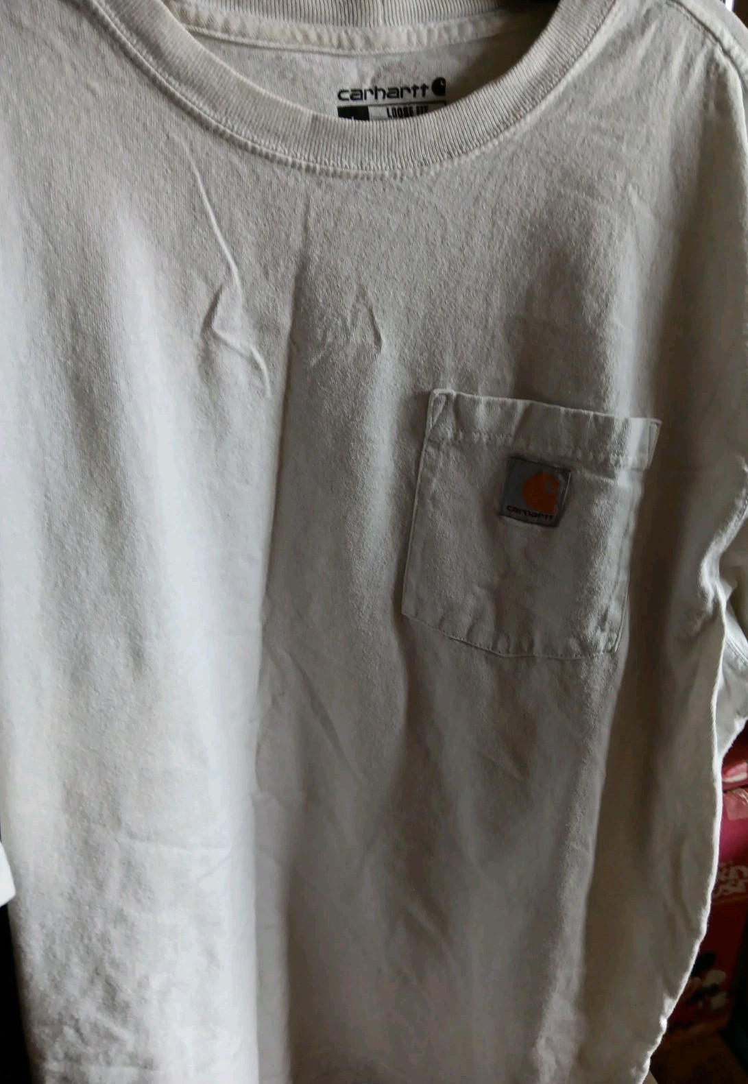Three (3) Carhartt Loose Fit Pocket T-Shirts Mens Size L Black White Gray