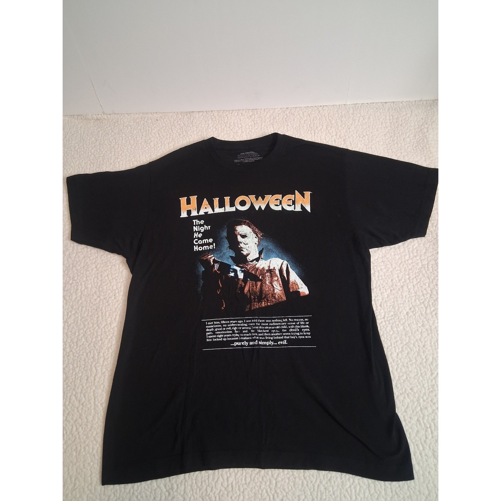 Halloween Michael Myers Movie Graphic T-Shirt Mens Large Black Horror Film Tee