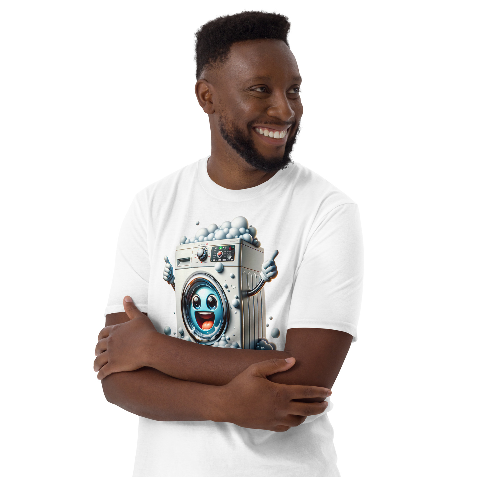 Wash Your Worries Away with this Cheery Washing Machine Graphic Tee!