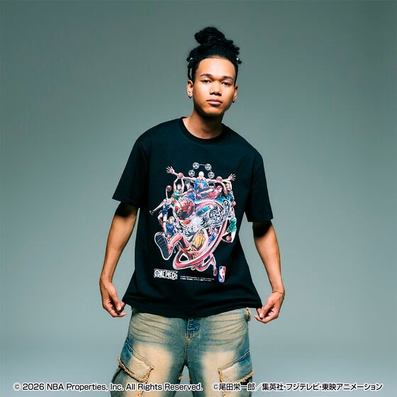ONE PIECE × NBA T-Shirts Group Art BLACK、White