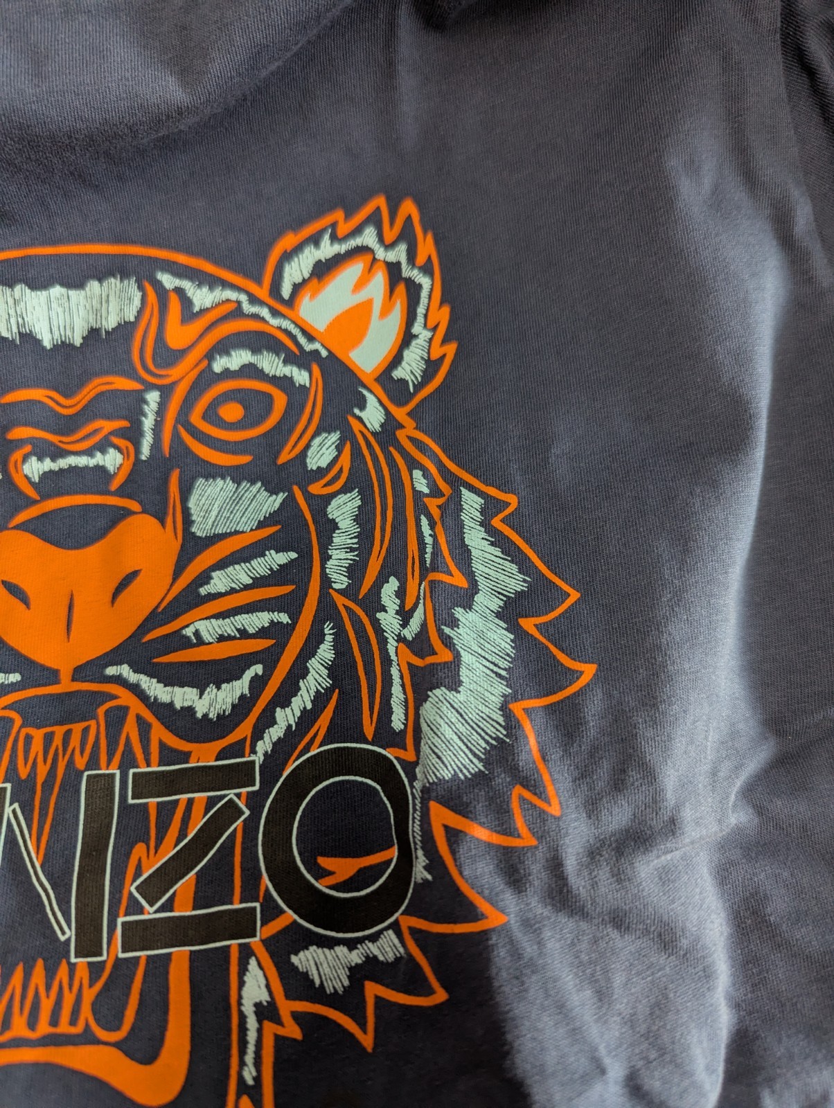 Kenzo Men’s Tiger Print T-Shirt In Dark Blue /Multi Size M Used