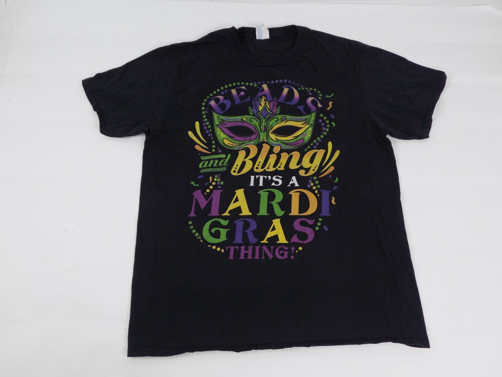 Beads And Bling Its A Mardi Gras Thing Tee T-Shirt Size Large