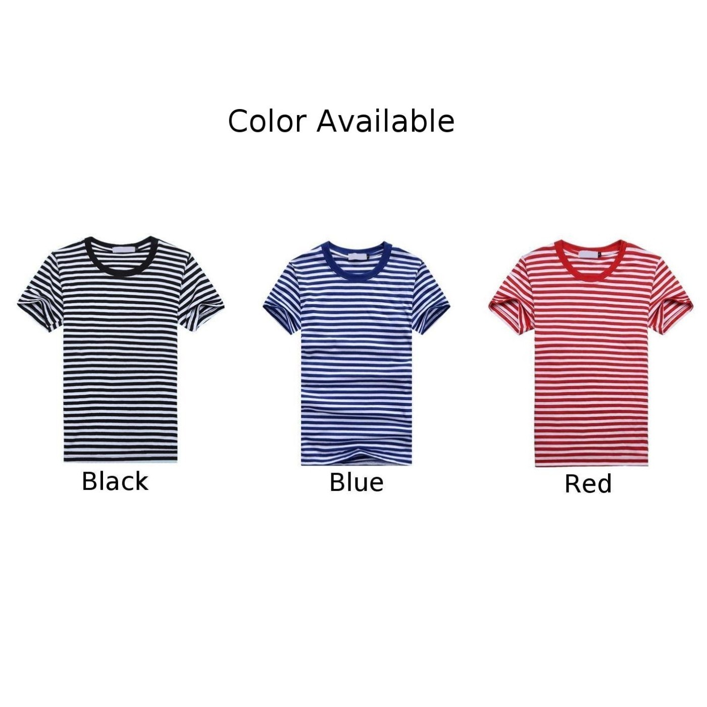 Blue and White Striped Men’s Shortsleeved Tshirt for Sports and Casual Wear