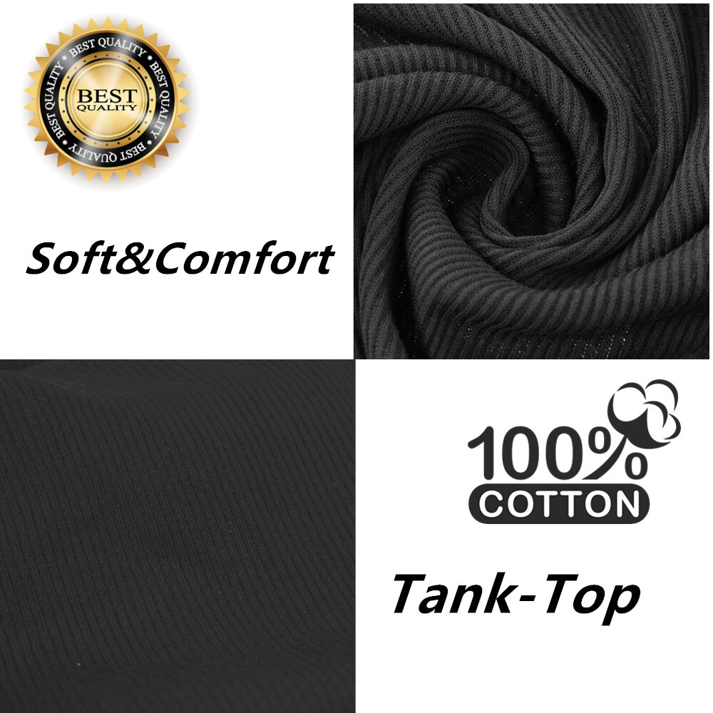 3-12 Pcs Mens 100% Cotton A-Shirt Tank Top Ribbed Solid Undershirt Wife Beater