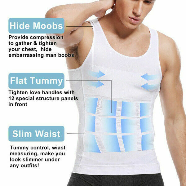 Men’s Slimming Body Shaper Workout Shirt Muscle Sleeveless Bodybuilding Tank Top