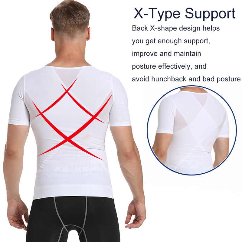 Men’s Slimming Body Shaper Vest T-Shirt Compression Tank Tummy Control Shapewear