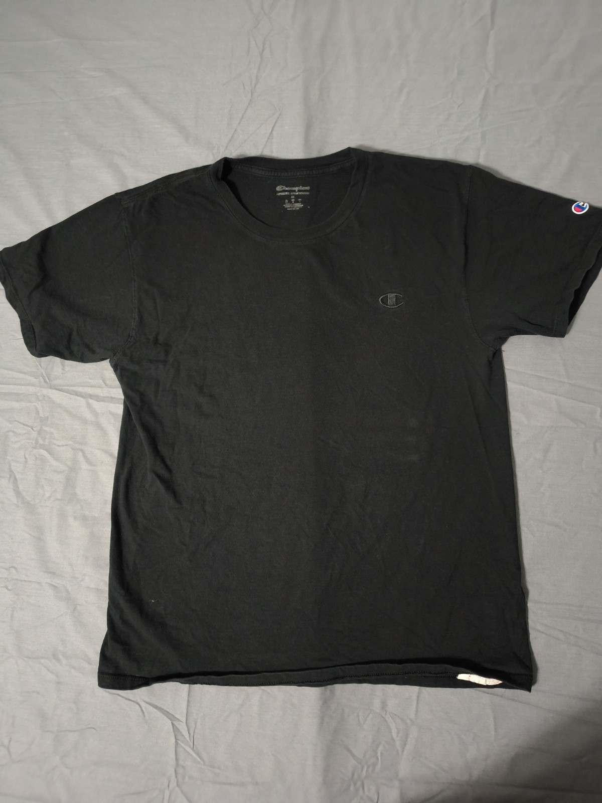 Men’s Champion T-shirt Color Black Size Medium Stretch Breathable Plain Athletic