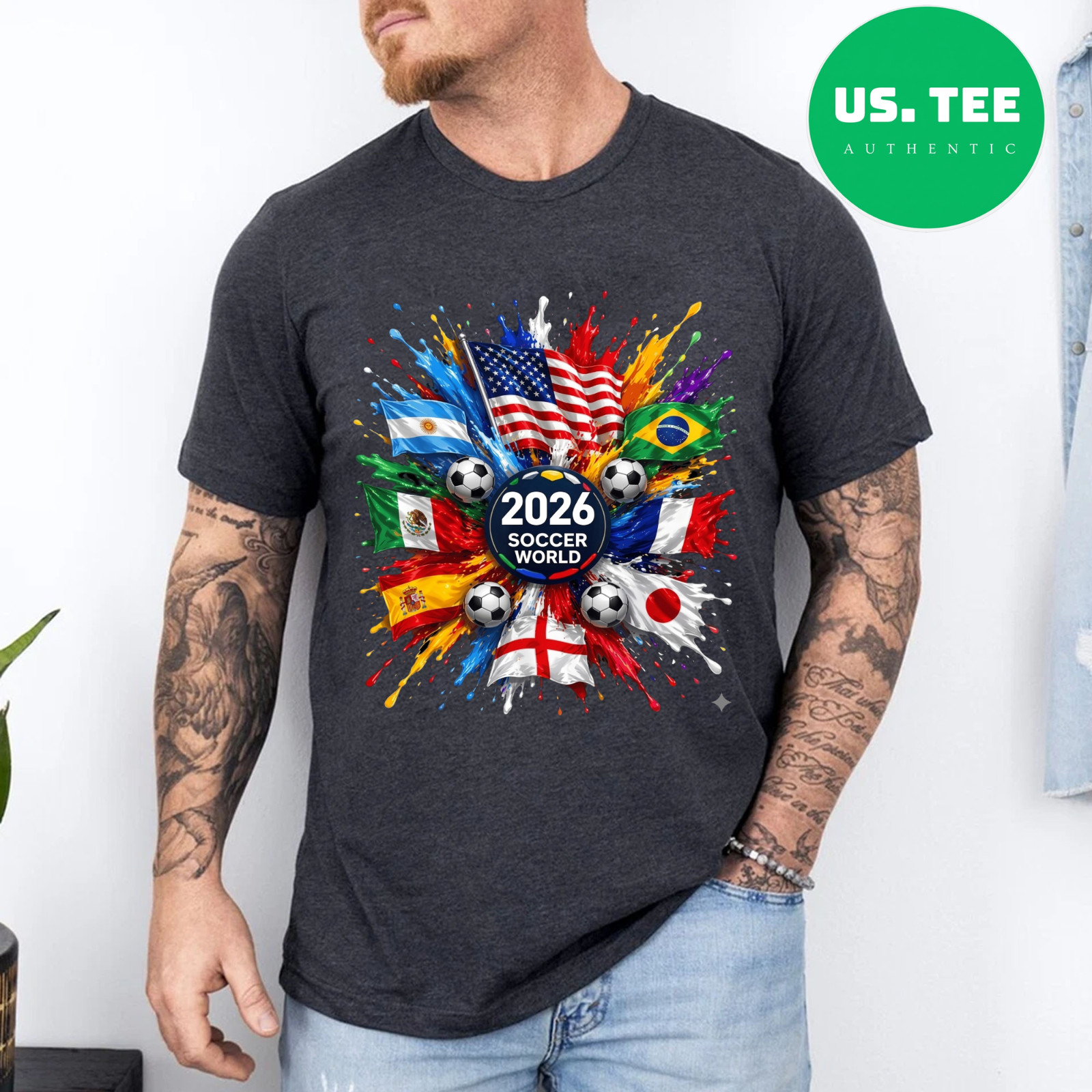 World Soccer 2026 Shirt, 2026 Cup USA Canada Mexico Adults Tshirt,Soccer Fan Tee