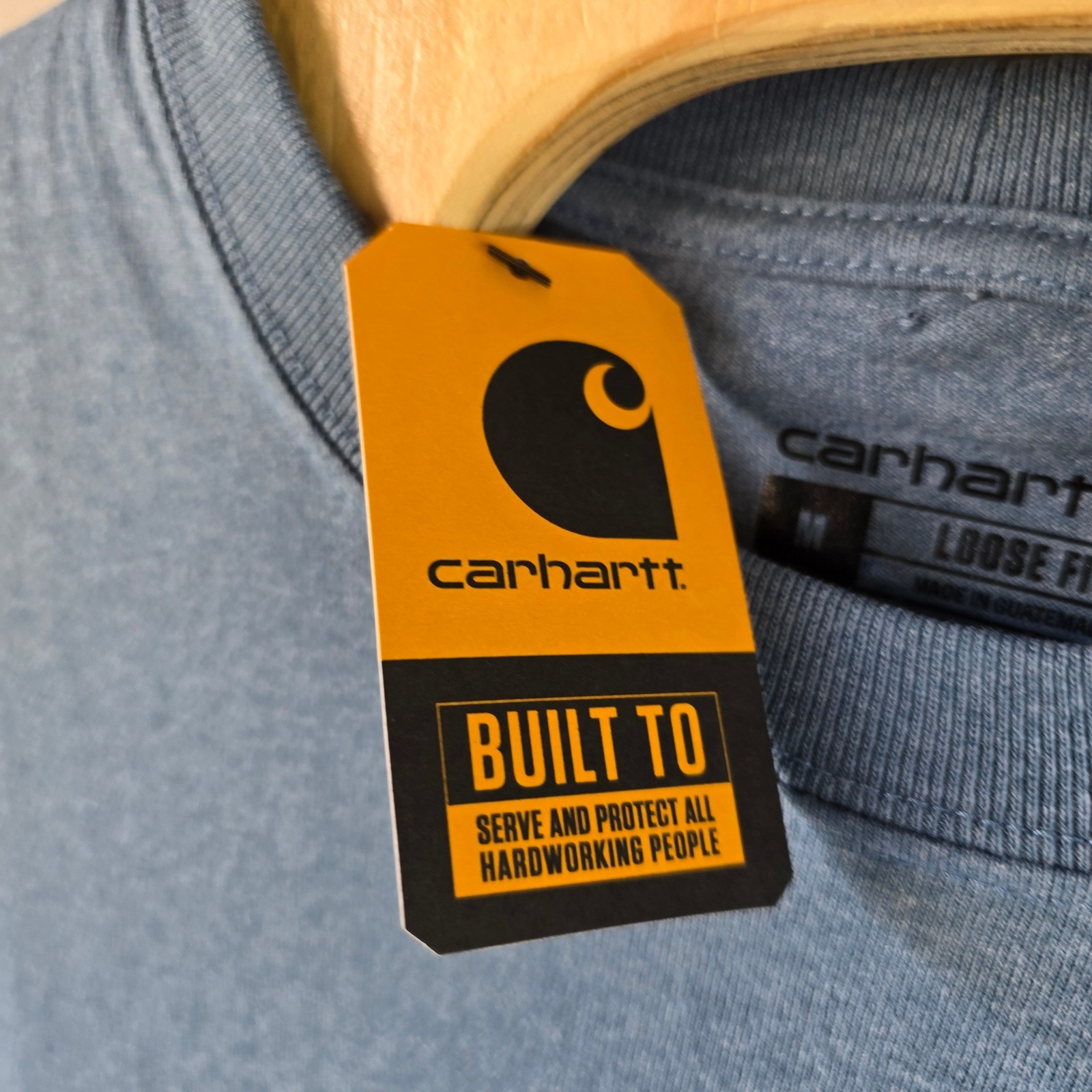 Carhartt K87 M Loose Fit Heavyweight Short Sleeve Pocket TShirt Blue Mens Medium