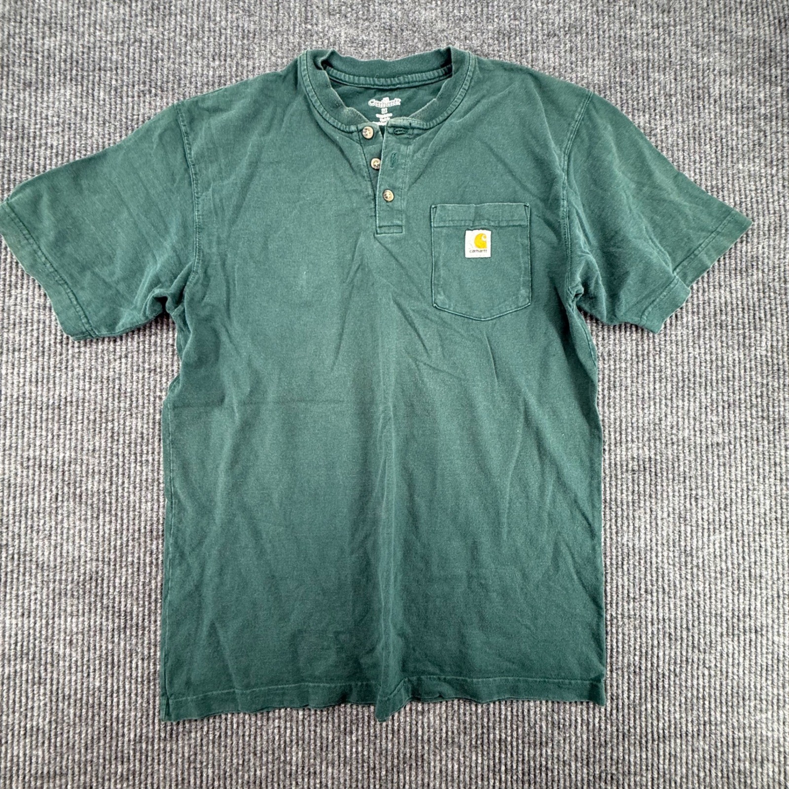 Carhartt Henley Shirt Mens Medium Green Navy 2 Pack Short Sleeve Pocket Work