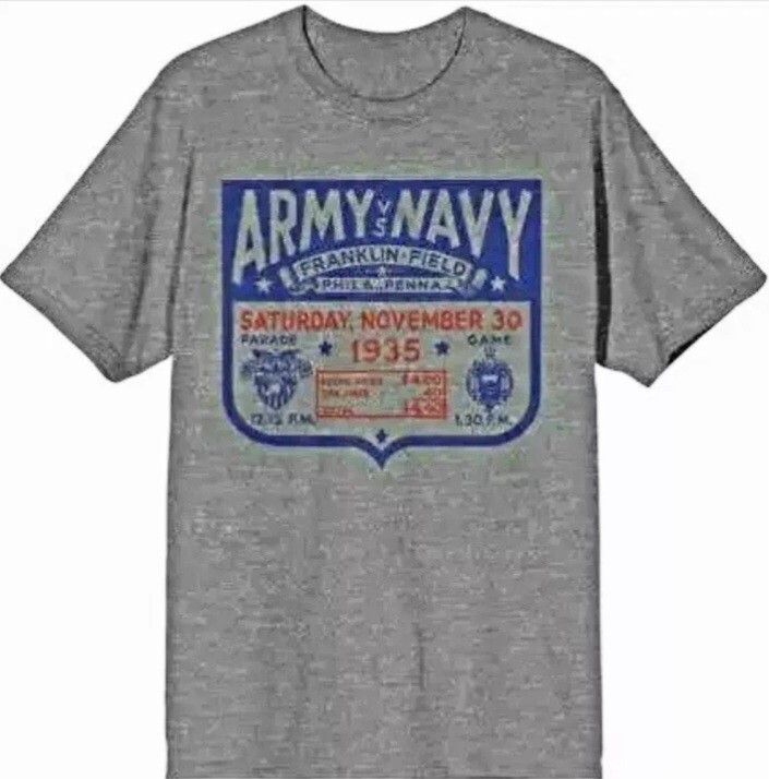U.S. Army vs. Navy Franklin Field Mens T-Shirt Xlarge, Color Gray